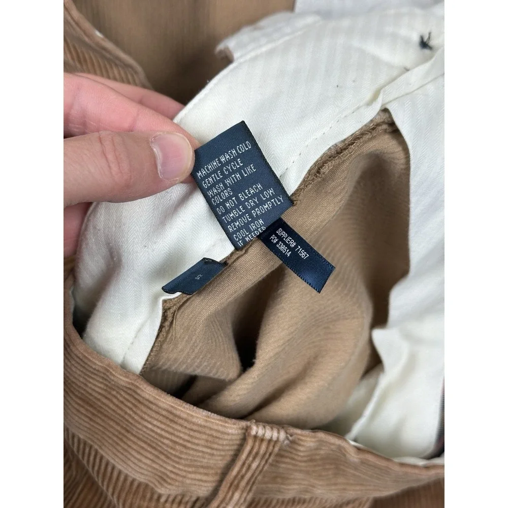 Vtg Polo Ralph Lauren Big Andrew Pants 50Bx30 Brown Corduroy Pleated Classy